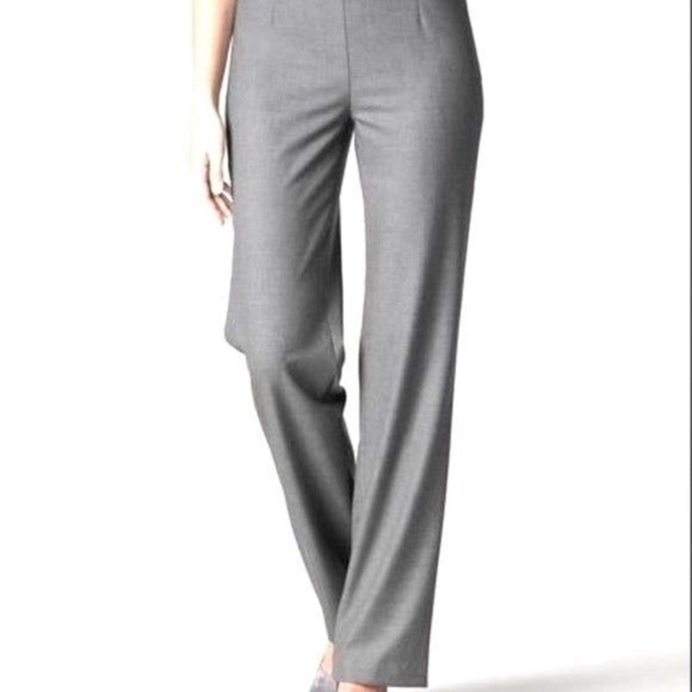 Coldwater Creek Women's Classic Fit Gray Holly Dress Pants Side Zip Size 14
